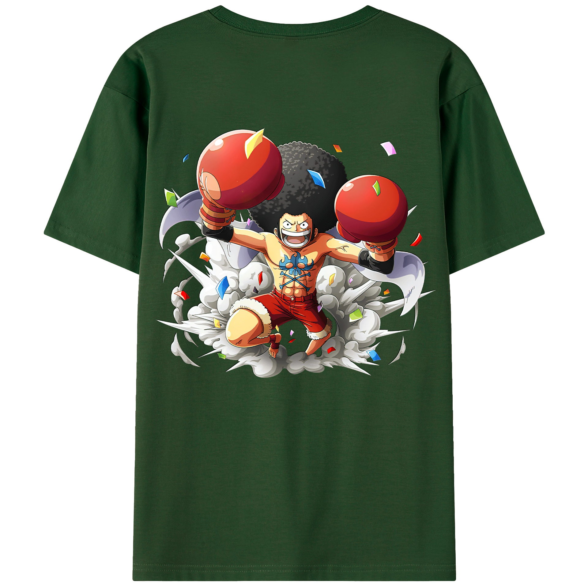 ワンピース モンキー・D・ルフィ ONE PIECE Monkey D. Luffy 綿100％半袖Tシャツ（背面プリント）